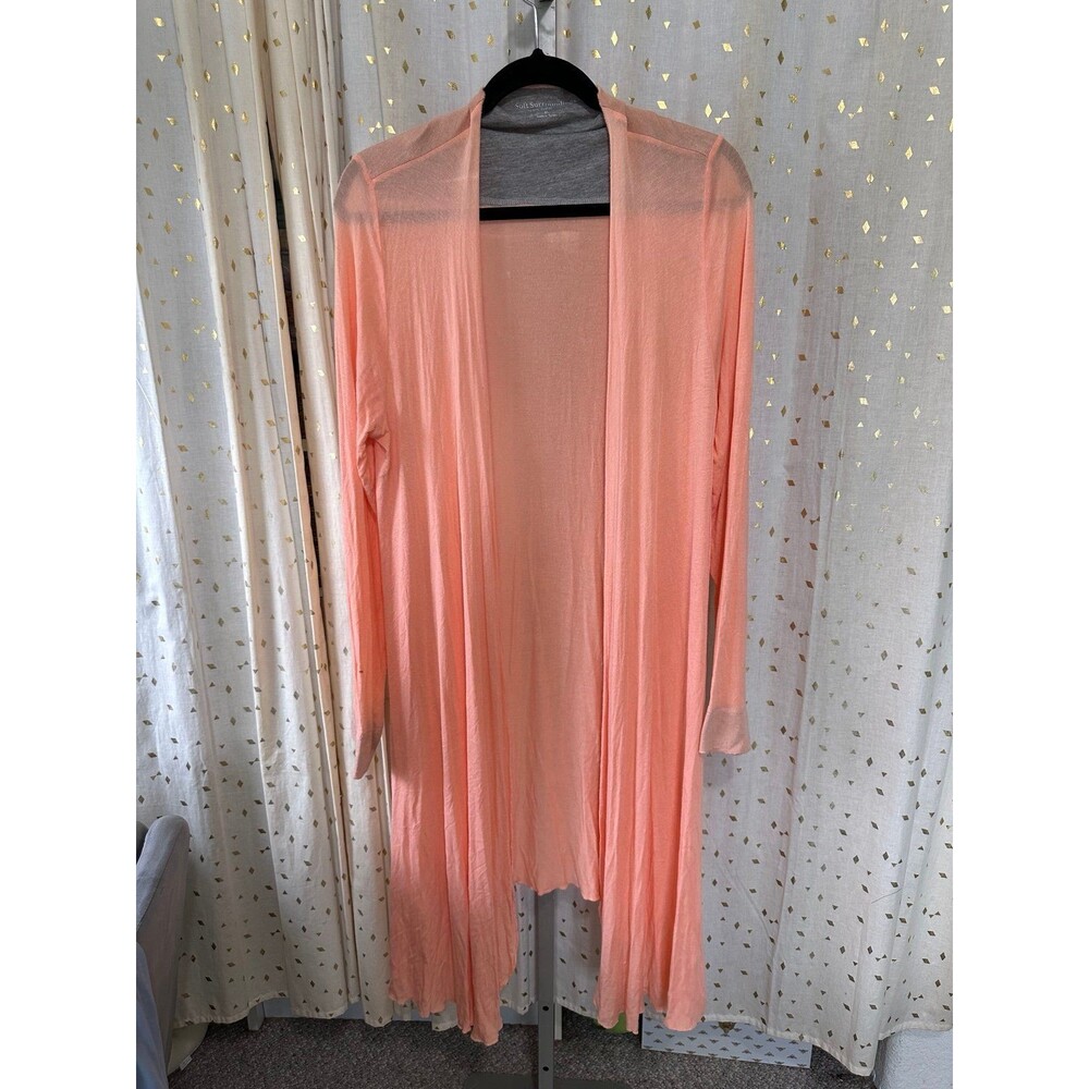 Soft Surroundings Peach Open Front Lightweight Je… - image 2